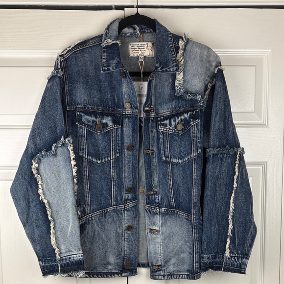 Free People Jackets & Blazers - Sandrine Rose x Free People Woman's Sz M Patchwork Vintage Style Jean Jacket NWT